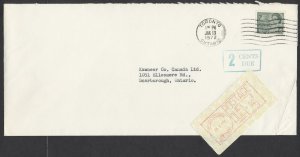 1972 Scarborough 2c Postage Due Meter On Short Paid Cover From Toronto