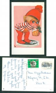 Denmark. Christmas Card 1972. Seal+ 60 Ore. Copenh. Santa On Weight Scale.