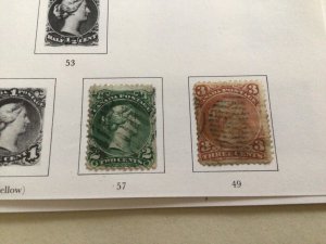 Canada 1868-1897 used stamps on part page   A13456