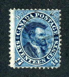 Canada 1859. 17c deep blue. Used. SG42.