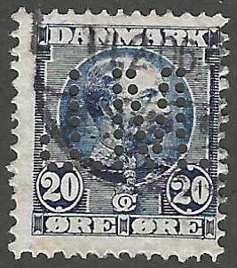 Denmark 66  Used  Perfin