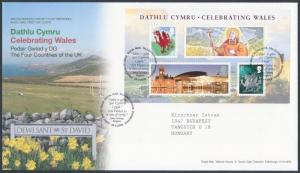 Great Britain Wales stamp National Holiday block FDC Cover Mi 2 WS151585