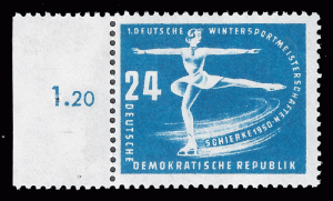 Germany, DDR 1950 Sc 52 ** Figure Skater