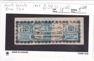 18c North Dakota State Beer Revenue Stamp #B24, Used (F32625)