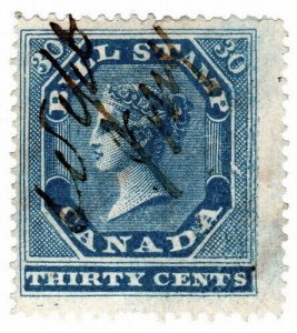 (I.B) Canada Revenue : Bill Stamp 30c (1864)