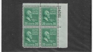 US SCOTT# 825 PLATE BLOCK OF 4 MNH SCV $5.50