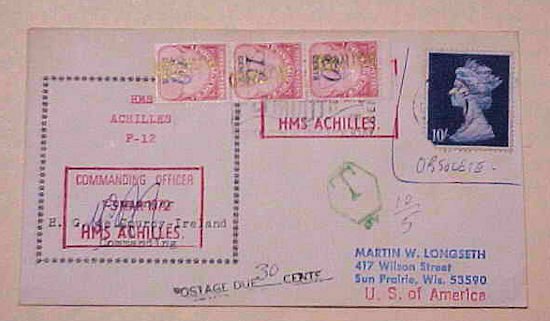 GREAT BRITAIN HONG KONG AUTOGRAPH HG de COURCY COMMANDER HMS ACHILLES 1972