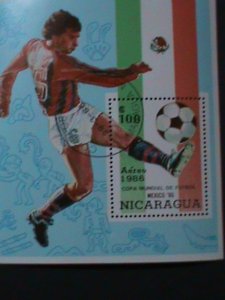 NICARAGUA1986 MEXICO'86 WORLD CUP SOCCER-CTO- S/S VF-LAST ONE CTO S/S