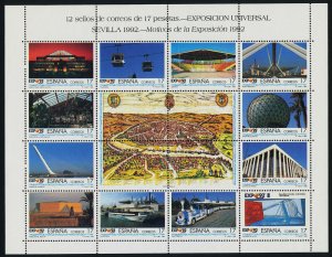 Spain 2672-3 MNH EXPO '92, Seville, Architecture, Monrail