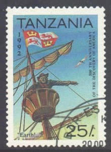 Tanzania Scott 988 - SG1347, 1992 Discovery of America 25/- used cto