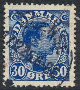 Denmark Scott 113 (AFA 149), 30ø blue Christian X, VF Used