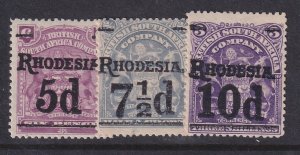 Rhodesia, Scott 88, 90-91 (SG 114-117), MHR
