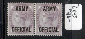 GREAT BRITAIN QV  1D ARMY OFFICIAL   SG O43  PAIR  MOG  PPP0611H