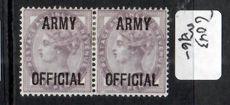 GREAT BRITAIN QV  1D ARMY OFFICIAL   SG O43  PAIR  MOG  PPP0611H