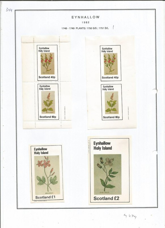 EYNHALLOW -1982 - Plants - Sheets - Mint Light Hinged - Private Issue