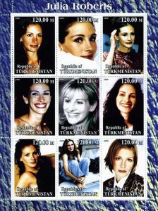 Turkmenistan 2000 JULIA ROBERTS American Actress Sheet Perforated Mint (NH)