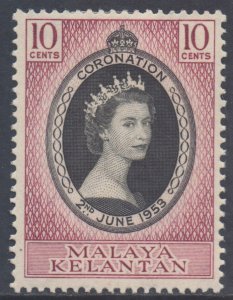 Malaya Kelantan Scott 71 - SG82, 1953 Coronation 10c MH*