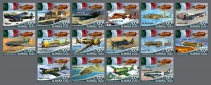 Stamps.  Aviation, WWII Burkino Faso 2022 year , 16 stamps  perforated