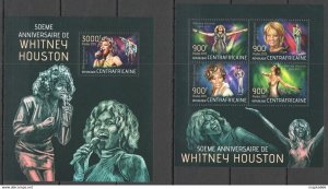 2013 Central Africa Music 50Th Anniversary Whitney Houston Kb+Bl ** Ca617