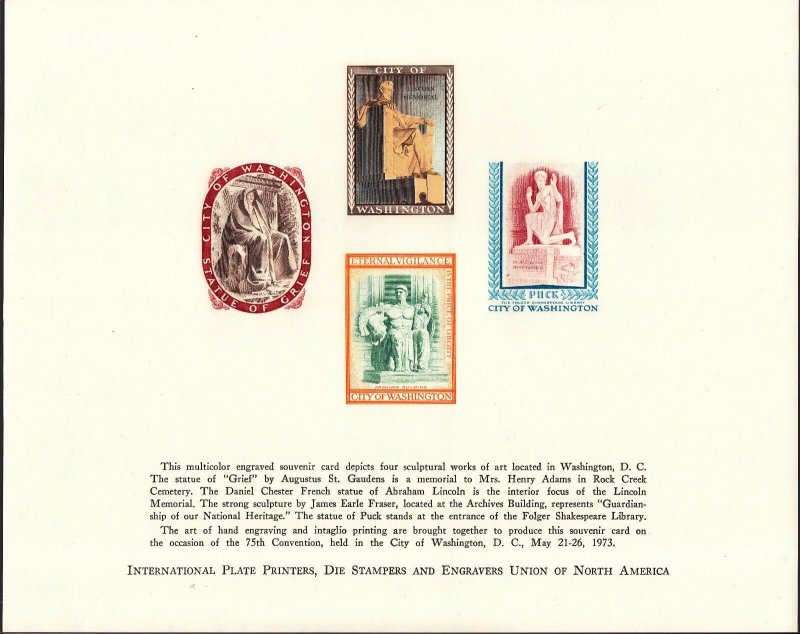 US 1973 International Plate Printers Union Souvenir Card