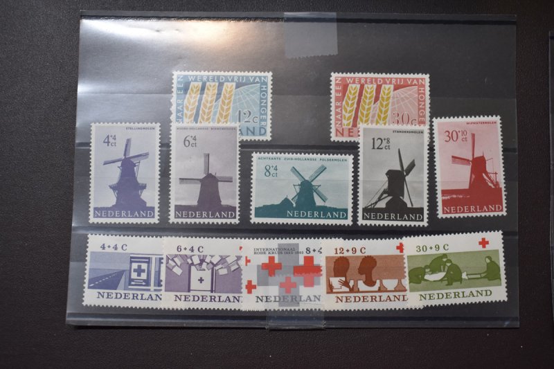 NETHERLANDS  413-21, B373-72  MNH YEAR SET FOR 1963