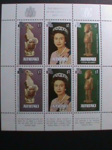 AITUTAKI -1978 -25TH ANNIVERSARY:CORONATION OF ELIZABETH II MNH MINI SHEET VF