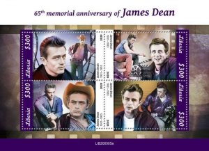 Liberia - 2020 Actor James Dean Anniversary - 4 Stamp Sheet - LIB200505a
