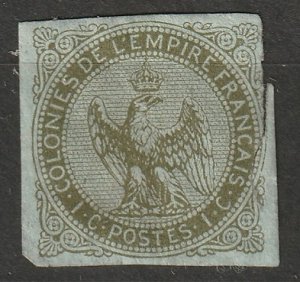 French Colonies 1862 Sc 1 MNG cut at right side