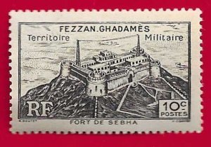 LIBYA FEZZAN SCOTT#1N1 1946 10c FORT SABHA - MNH