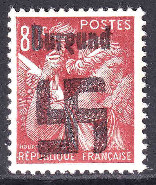 FRANCE 375 BURGUND OVERPRINT OG NH U/M VF BEAUTIFUL GUM