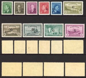 Canada Unitrade O16/25 set of 10 SUPERB U/M (MNH) Cat 240 pounds