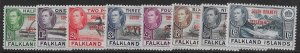 FALKLAND IS.DEP. SGC1/8 1944 SOUTH ORKNEYS OVERPRINT SET MTD MINT