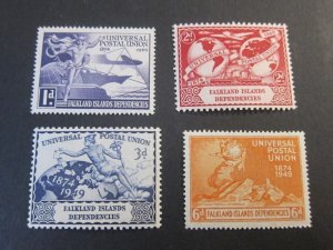 Falkland Islands Dependency 1949 Sc 1L14-17 set MH