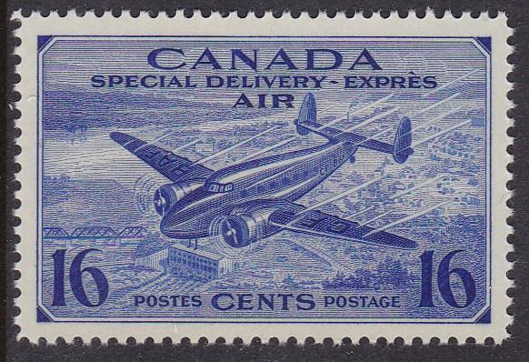 Canada 1942 Air Post Special Delivery 16c CE1 & 17c CE2 XF/NH/(**) Two Stamps.