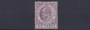 GIBRALTAR  1903    SG  50    6D  PURPLE &  VIOLET    UNUSED NO GUM  CAT £38   