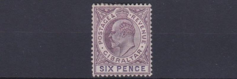 GIBRALTAR  1903    SG  50    6D  PURPLE &  VIOLET    UNUSED NO GUM  CAT £38   