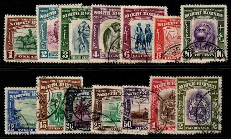 NORTH BORNEO SG303/16 1939 DEFINITIVE SET TO $2 FINE USED