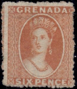 GRENADA #5, 6p vermillion, unused no gum, rich color and normal centering