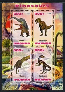 RWANDA - 2013 - Dinosaurs #2 - Perf 4v Sheet - MNH - Private Issue