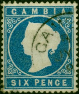 Gambia 1880 6d Blue SG18b V.F.U