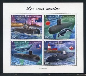 CENTRAL AFRICA 2021 SUBMARINES SHEET MINT NH