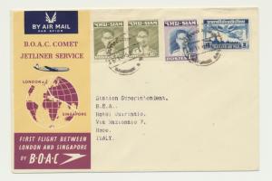 THAILAND -ITALY 1st FLIGHT 1952 (OCT 16th) B.O.A.C. BANGKOK TO ROME (SEE BELOW)