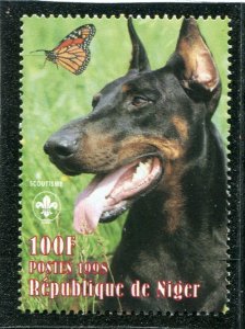 Niger 1998 DOG BUTTERFLIES Scout Emblem 1 value Perforated Mint (NH)