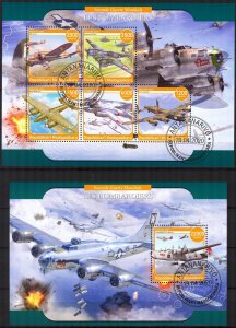 Madagascar 2020 Aviation Military Airplanes of WWII Bombers Sh. + S/S Used / CTO