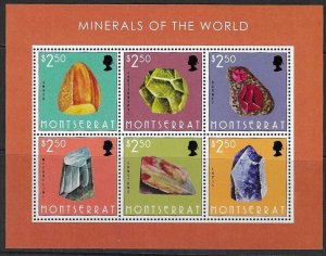 MONTSERRAT SGMS1517 2013 MINERALS OF THE WORLD MNH