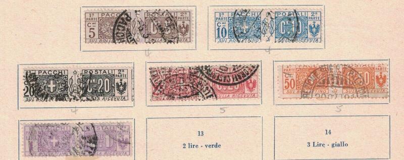 Italy Q7 - Q12 - Parcel Post. Set Of 6. Used.    #02 ITALQ7s6 