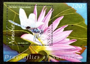 *FREE SHIP Namibia Dragonflies 2007 Lotus Flower Flora Insect Fauna (ms) MNH