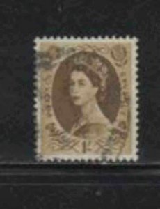 GREAT BRITAIN #367 1958 1sh QEII F-VF USED c