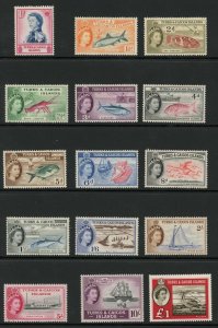 Turks and Caicos SG237/50 plus SG253 Set of 15 Fine M/M Cat 120 pounds