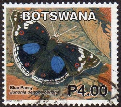 Botswana 853 - Used - 4p Blue Pansy Butterfly (2007) (cv $1.90)